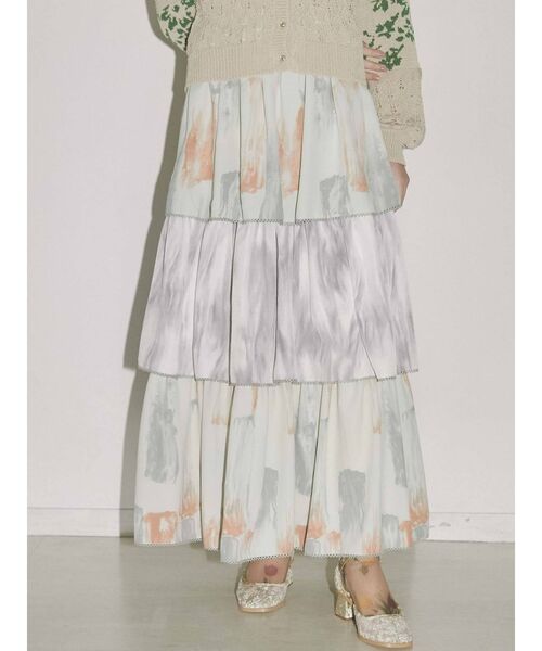 merry jenny（メリージェニー）の「paintティアードスカート（スカート・レディース・ブラウン/ライトグリーン・FREE）」の22枚目の写真