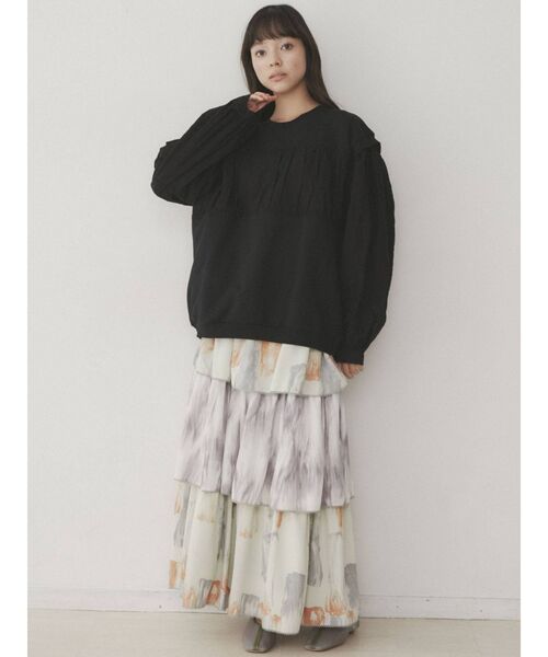 merry jenny（メリージェニー）の「paintティアードスカート（スカート・レディース・ブラウン/ライトグリーン・FREE）」の15枚目の写真