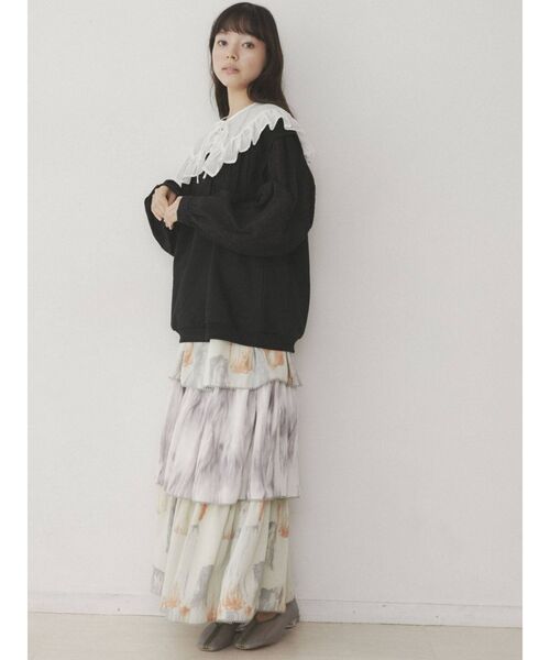 merry jenny（メリージェニー）の「paintティアードスカート（スカート・レディース・ブラウン/ライトグリーン・FREE）」の11枚目の写真