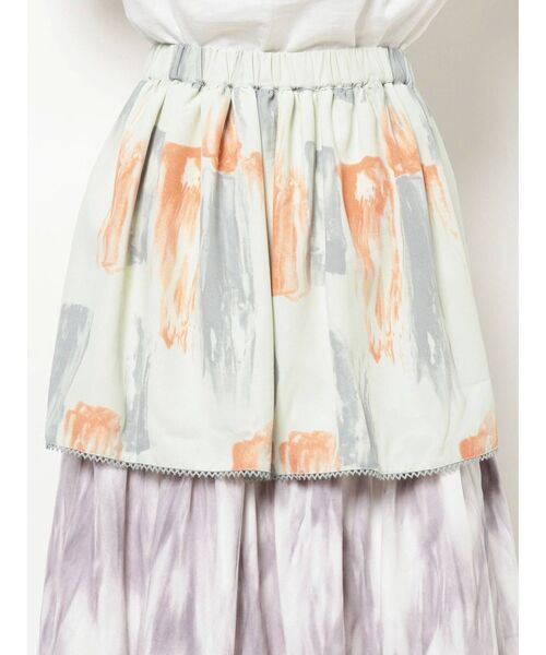 merry jenny（メリージェニー）の「paintティアードスカート（スカート・レディース・ブラウン/ライトグリーン・FREE）」の16枚目の写真