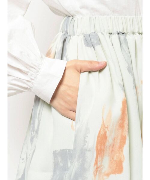 merry jenny（メリージェニー）の「paintティアードスカート（スカート・レディース・ブラウン/ライトグリーン・FREE）」の7枚目の写真