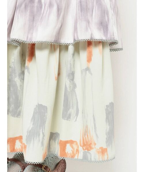 merry jenny（メリージェニー）の「paintティアードスカート（スカート・レディース・ブラウン/ライトグリーン・FREE）」の12枚目の写真