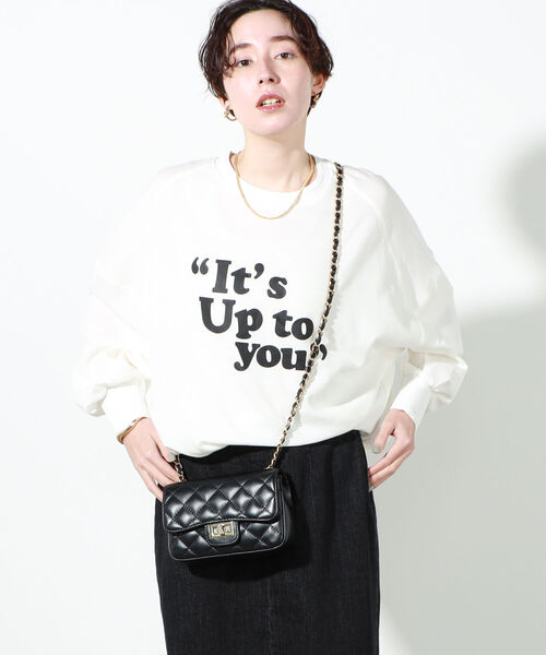 NOLLEY’S(ノーリーズ)の「◇【WEB限定】ドルマンロゴロンT(Tシャツ/カットソー・レディース・ホワイト/ホワイト系4/ネイビー/ラベンダー・FREE)」の3枚目の写真