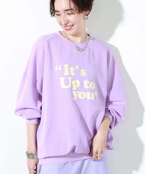 NOLLEY’S(ノーリーズ)の「◇【WEB限定】ドルマンロゴロンT(Tシャツ/カットソー・レディース・ホワイト/ホワイト系4/ネイビー/ラベンダー・FREE)」の1枚目の写真