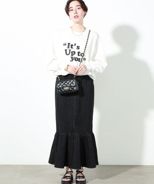 NOLLEY’S(ノーリーズ)の「◇【WEB限定】ドルマンロゴロンT(Tシャツ/カットソー・レディース・ホワイト/ホワイト系4/ネイビー/ラベンダー・FREE)」の5枚目の写真