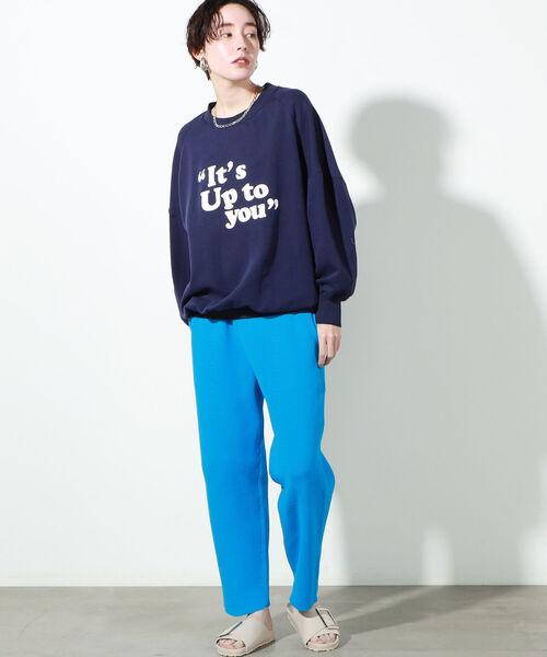 NOLLEY’S(ノーリーズ)の「◇【WEB限定】ドルマンロゴロンT(Tシャツ/カットソー・レディース・ホワイト/ホワイト系4/ネイビー/ラベンダー・FREE)」の7枚目の写真