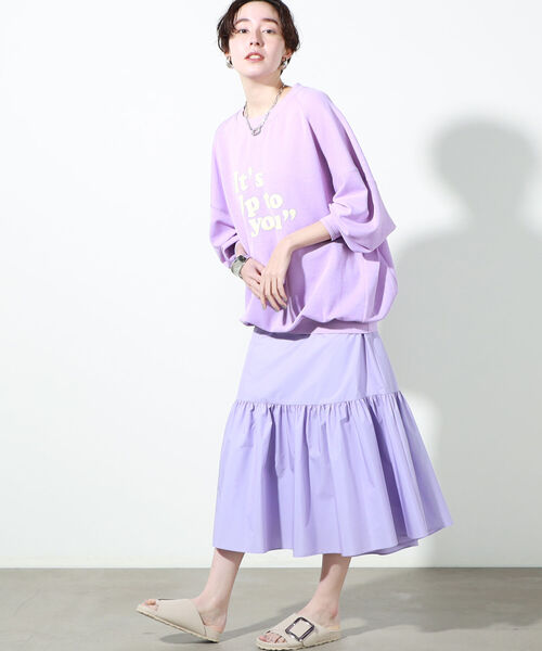 NOLLEY’S(ノーリーズ)の「◇【WEB限定】ドルマンロゴロンT(Tシャツ/カットソー・レディース・ホワイト/ホワイト系4/ネイビー/ラベンダー・FREE)」の13枚目の写真