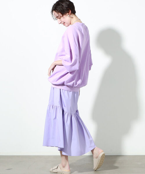 NOLLEY’S(ノーリーズ)の「◇【WEB限定】ドルマンロゴロンT(Tシャツ/カットソー・レディース・ホワイト/ホワイト系4/ネイビー/ラベンダー・FREE)」の14枚目の写真