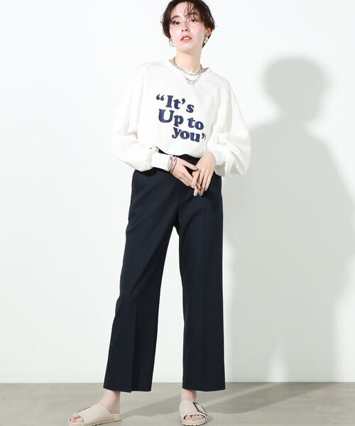 NOLLEY’S(ノーリーズ)の「◇【WEB限定】ドルマンロゴロンT(Tシャツ/カットソー・レディース・ホワイト/ホワイト系4/ネイビー/ラベンダー・FREE)」の16枚目の写真