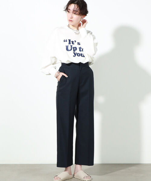 NOLLEY’S(ノーリーズ)の「◇【WEB限定】ドルマンロゴロンT(Tシャツ/カットソー・レディース・ホワイト/ホワイト系4/ネイビー/ラベンダー・FREE)」の17枚目の写真