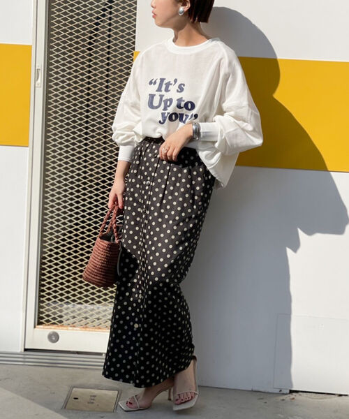 NOLLEY’S(ノーリーズ)の「◇【WEB限定】ドルマンロゴロンT(Tシャツ/カットソー・レディース・ホワイト/ホワイト系4/ネイビー/ラベンダー・FREE)」の18枚目の写真