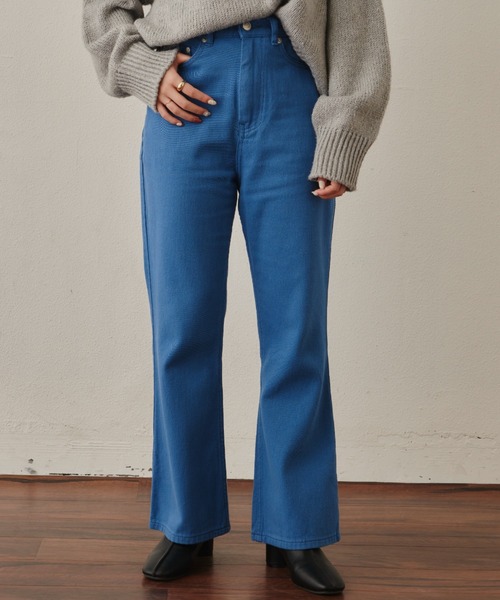 VANNIE U（ヴァニーユー）の「フレアイージーツイルパンツ（その他パンツ・レディース・オレンジ/ブルー/ナチュラル・FREE/S）」の3枚目の写真