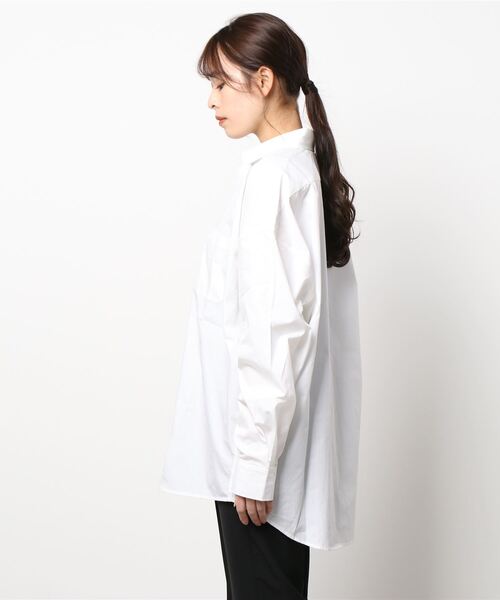 INASTUDIOS ZOO(イーナストゥディオスズー)の「「INASTUDIOS SELECT」ビッグシルエット ブロードレギュラカラーシャツ(シャツ/ブラウス・レディース・ホワイト/ブラック/グレイッシュベージュ/グリーン/サックスブルー/イエロー/ラベンダー/ホワイト系その他/ブラック系その他/グリーン系その他/ブルー系その他・MEDIUM/LARGE/X-LARGE)」の12枚目の写真