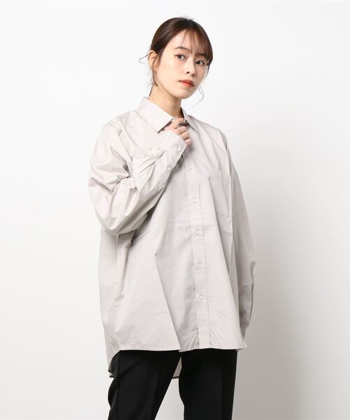 INASTUDIOS ZOO(イーナストゥディオスズー)の「「INASTUDIOS SELECT」ビッグシルエット ブロードレギュラカラーシャツ(シャツ/ブラウス・レディース・ホワイト/ブラック/グレイッシュベージュ/グリーン/サックスブルー/イエロー/ラベンダー/ホワイト系その他/ブラック系その他/グリーン系その他/ブルー系その他・MEDIUM/LARGE/X-LARGE)」の16枚目の写真