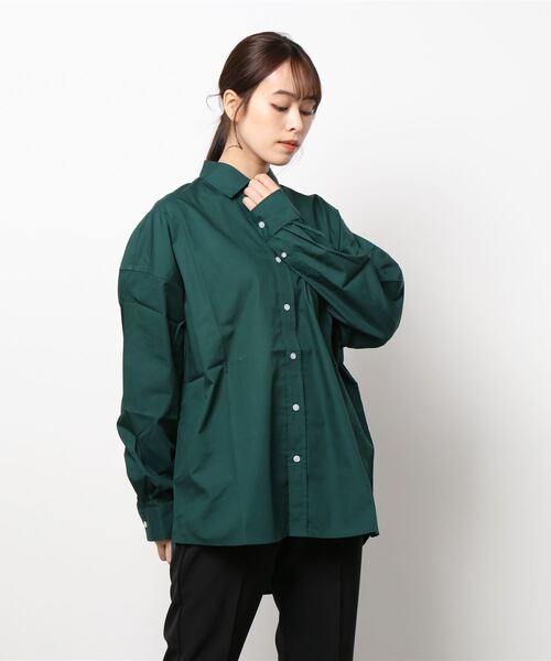 INASTUDIOS ZOO(イーナストゥディオスズー)の「「INASTUDIOS SELECT」ビッグシルエット ブロードレギュラカラーシャツ(シャツ/ブラウス・レディース・ホワイト/ブラック/グレイッシュベージュ/グリーン/サックスブルー/イエロー/ラベンダー/ホワイト系その他/ブラック系その他/グリーン系その他/ブルー系その他・MEDIUM/LARGE/X-LARGE)」の18枚目の写真