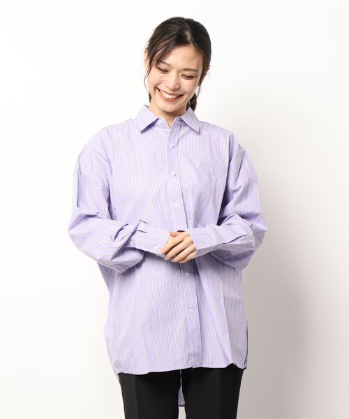 INASTUDIOS ZOO(イーナストゥディオスズー)の「「INASTUDIOS SELECT」ビッグシルエット ブロードレギュラカラーシャツ(シャツ/ブラウス・レディース・ホワイト/ブラック/グレイッシュベージュ/グリーン/サックスブルー/イエロー/ラベンダー/ホワイト系その他/ブラック系その他/グリーン系その他/ブルー系その他・MEDIUM/LARGE/X-LARGE)」の22枚目の写真