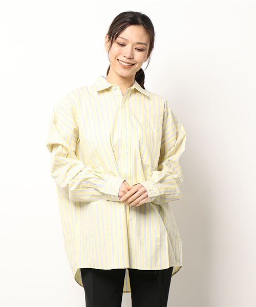 INASTUDIOS ZOO(イーナストゥディオスズー)の「「INASTUDIOS SELECT」ビッグシルエット ブロードレギュラカラーシャツ(シャツ/ブラウス・レディース・ホワイト/ブラック/グレイッシュベージュ/グリーン/サックスブルー/イエロー/ラベンダー/ホワイト系その他/ブラック系その他/グリーン系その他/ブルー系その他・MEDIUM/LARGE/X-LARGE)」の21枚目の写真