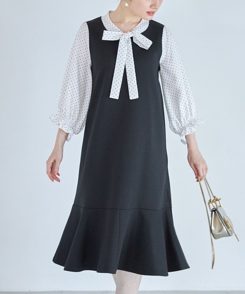 マルチプリント切り替えボウタイリボンキャンディースリーブワンピース ワンピース Tocco Closet トッコ クローゼット のファッション通販 Zozotown