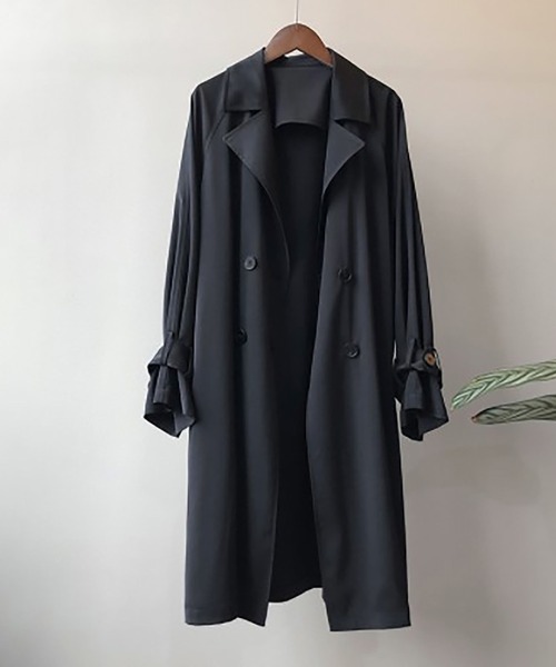 Girly Doll(ガーリードール)の「ロングトレンチコート(トレンチコート・レディース・ブラック/ベージュ・L/M)」の1枚目の写真