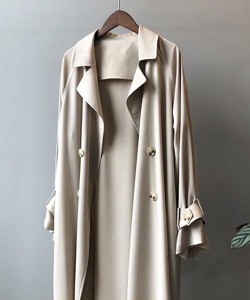 Girly Doll(ガーリードール)の「ロングトレンチコート(トレンチコート・レディース・ブラック/ベージュ・L/M)」の4枚目の写真