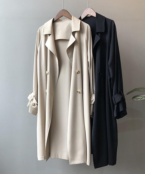 Girly Doll(ガーリードール)の「ロングトレンチコート(トレンチコート・レディース・ブラック/ベージュ・L/M)」の7枚目の写真