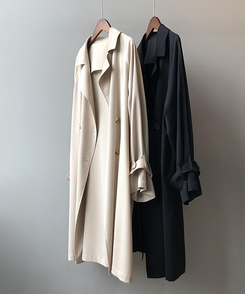 Girly Doll(ガーリードール)の「ロングトレンチコート(トレンチコート・レディース・ブラック/ベージュ・L/M)」の8枚目の写真