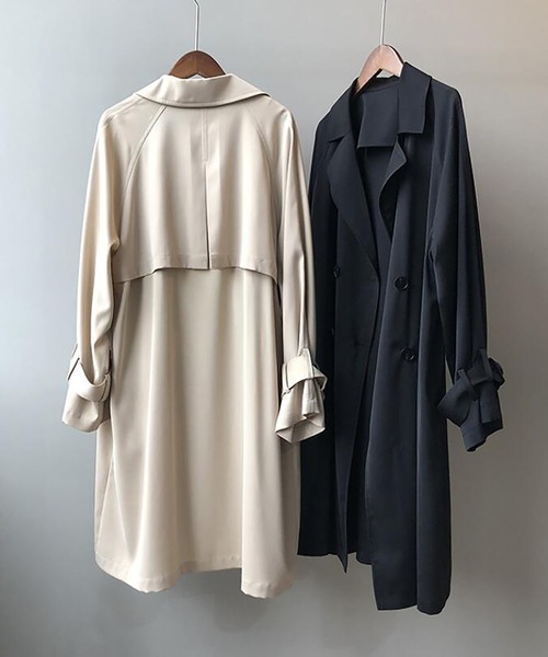 Girly Doll(ガーリードール)の「ロングトレンチコート(トレンチコート・レディース・ブラック/ベージュ・L/M)」の9枚目の写真