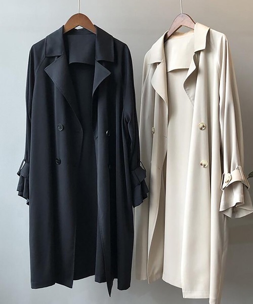 Girly Doll(ガーリードール)の「ロングトレンチコート(トレンチコート・レディース・ブラック/ベージュ・L/M)」の10枚目の写真