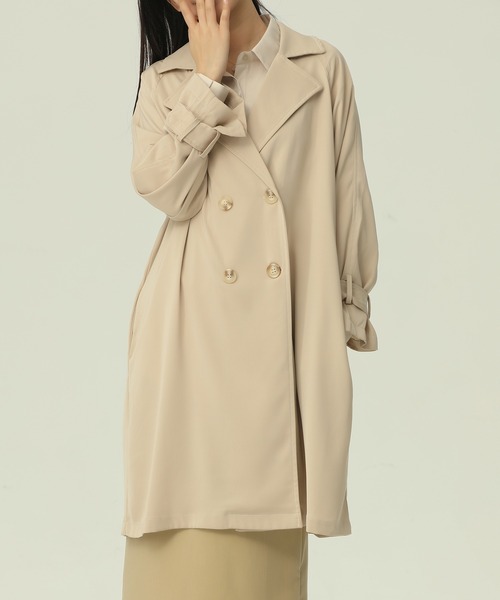 Girly Doll(ガーリードール)の「ロングトレンチコート(トレンチコート・レディース・ブラック/ベージュ・L/M)」の18枚目の写真