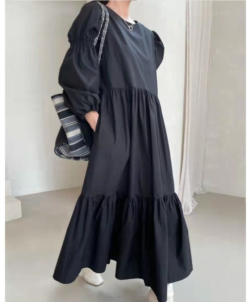 ボリュームスリーブ ティアードフレアワンピース ワンピース A Lot Of Love ア ロット オブ ラブ のファッション通販 Zozotown