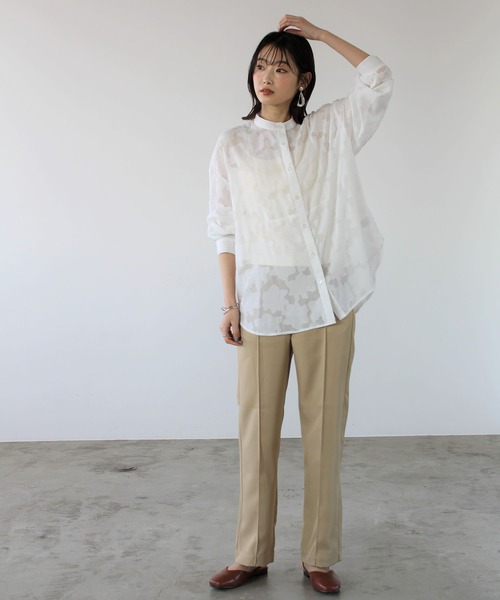 GeeRA(ジーラ)の「バンドカラージャカードシャツ(シャツ/ブラウス・レディース・ブラック/オフホワイト・MEDIUM)」の11枚目の写真