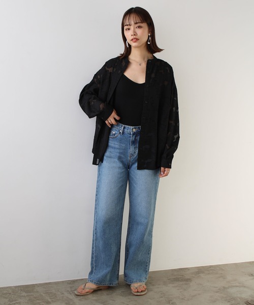 GeeRA(ジーラ)の「バンドカラージャカードシャツ(シャツ/ブラウス・レディース・ブラック/オフホワイト・MEDIUM)」の16枚目の写真