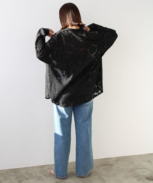 GeeRA(ジーラ)の「バンドカラージャカードシャツ(シャツ/ブラウス・レディース・ブラック/オフホワイト・MEDIUM)」の18枚目の写真