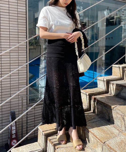 SPIRALGIRL(スパイラルガール)の「クロシェセットアップ(ワンピース・レディース・オフホワイト/ブラック/グリーン・FREE)」の14枚目の写真