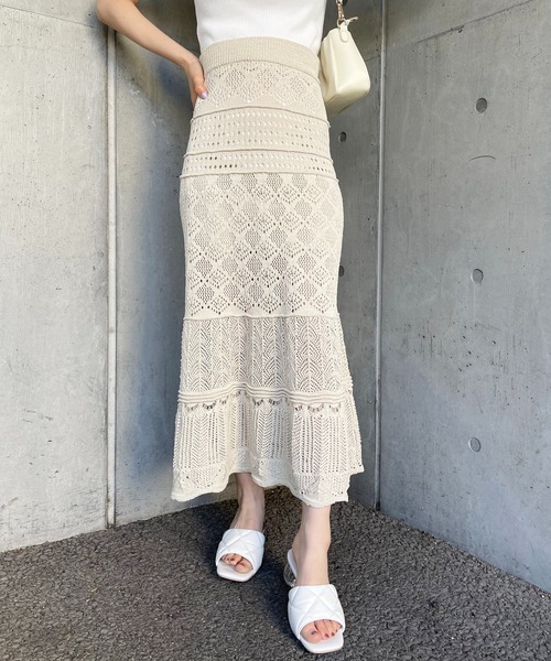 SPIRALGIRL(スパイラルガール)の「クロシェセットアップ(ワンピース・レディース・オフホワイト/ブラック/グリーン・FREE)」の10枚目の写真