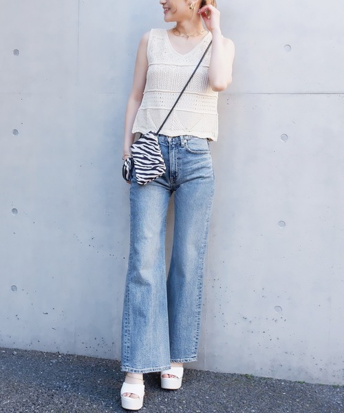 SPIRALGIRL(スパイラルガール)の「クロシェセットアップ(ワンピース・レディース・オフホワイト/ブラック/グリーン・FREE)」の6枚目の写真