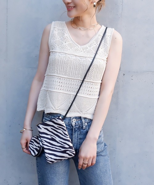 SPIRALGIRL(スパイラルガール)の「クロシェセットアップ(ワンピース・レディース・オフホワイト/ブラック/グリーン・FREE)」の8枚目の写真