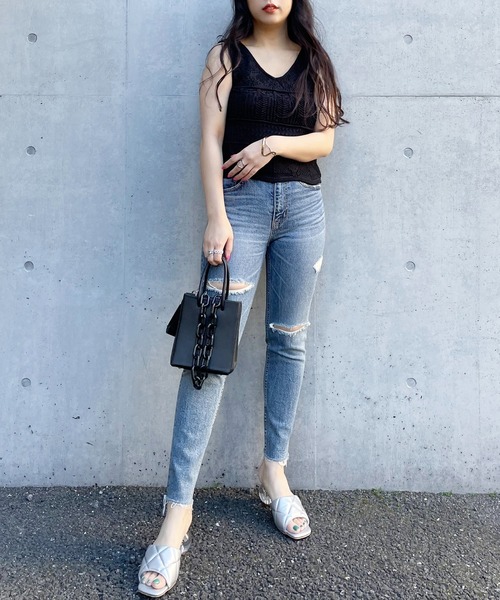 SPIRALGIRL(スパイラルガール)の「クロシェセットアップ(ワンピース・レディース・オフホワイト/ブラック/グリーン・FREE)」の12枚目の写真