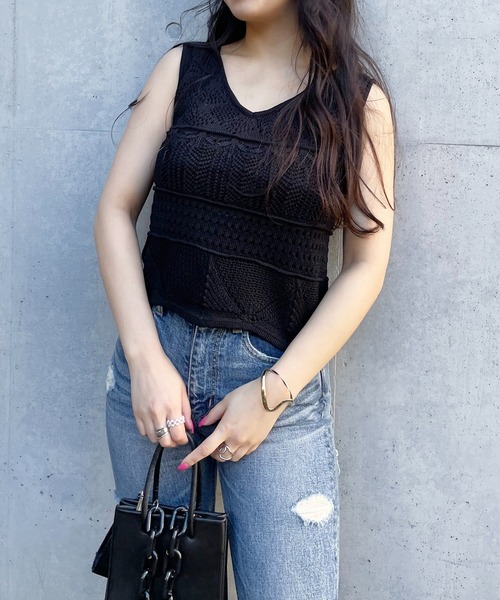 SPIRALGIRL(スパイラルガール)の「クロシェセットアップ(ワンピース・レディース・オフホワイト/ブラック/グリーン・FREE)」の13枚目の写真