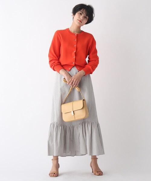 OPAQUE.CLIP（オペークドットクリップ）の「◆【C】シアサッカーストライプ ティアードフレアスカート（スカート・レディース・アイボリー系2/ブルー系2/オレンジ系7・40/38/36/34）」の14枚目の写真