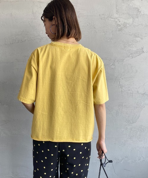 The Endless Summer（エンドレスサマー）の「[THE ENDLESS SUMMER/エンドレスサマー] 別注 ワンポイントBUHI刺繍 カットオフTシャツ（Tシャツ/カットソー・レディース・ブラック/サックスブルー/イエロー/ホワイト・S）」の14枚目の写真