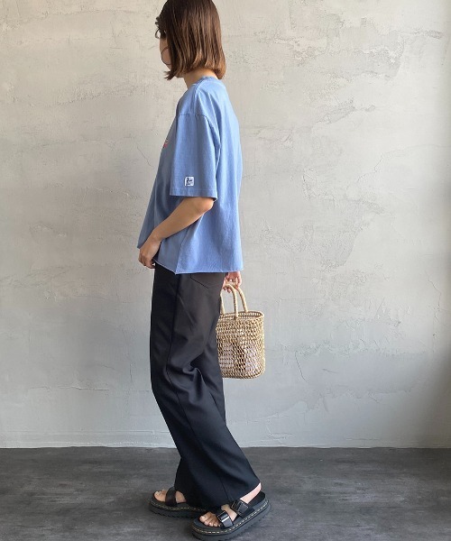 The Endless Summer（エンドレスサマー）の「[THE ENDLESS SUMMER/エンドレスサマー] 別注 ワンポイントBUHI刺繍 カットオフTシャツ（Tシャツ/カットソー・レディース・ブラック/サックスブルー/イエロー/ホワイト・S）」の13枚目の写真