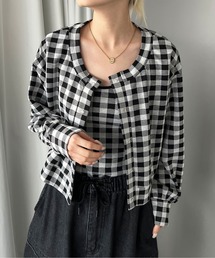 PairPair | 2点set★チェックカーディガン+カップ付きキャミ(カーディガン/ボレロ)