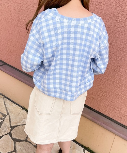 PairPair（ペアペア）の「2点set★チェックカーディガン+カップ付きキャミ（カーディガン/ボレロ・レディース・サックスブルー/ブラック・フリー）」の9枚目の写真