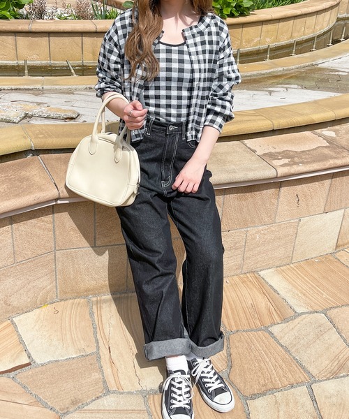 PairPair（ペアペア）の「2点set★チェックカーディガン+カップ付きキャミ（カーディガン/ボレロ・レディース・サックスブルー/ブラック・フリー）」の16枚目の写真