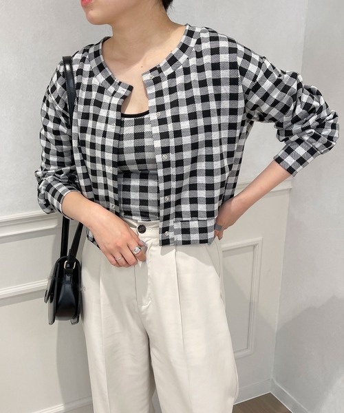 PairPair（ペアペア）の「2点set★チェックカーディガン+カップ付きキャミ（カーディガン/ボレロ・レディース・サックスブルー/ブラック・フリー）」の20枚目の写真