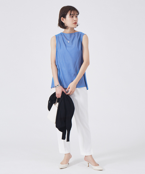 Rouge vif(ルージュヴィフ)の「【セットアップ対応】バックポイントブラウス(シャツ/ブラウス・レディース・ベージュ/ブルー/チャコールグレー・フリー)」の16枚目の写真
