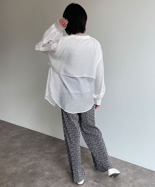 Thevon（ゼボン）の「小花柄楊柳プリーツパンツ（その他パンツ・レディース・ブラック/グリーン/アイボリー・FREE）」の21枚目の写真