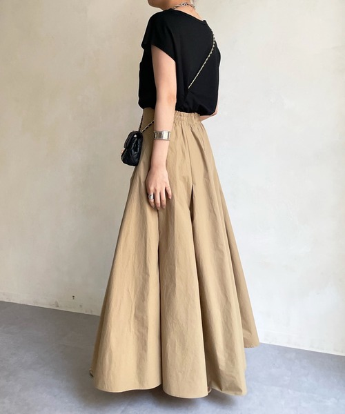 DouDou（ドゥドゥ）の「ハイウエストフレアスカート（スカート・レディース・ブラック/ベージュ/ブルー/レッド・FREE）」の16枚目の写真