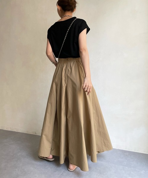 DouDou（ドゥドゥ）の「ハイウエストフレアスカート（スカート・レディース・ブラック/ベージュ/ブルー/レッド・FREE）」の8枚目の写真